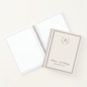 Carnet Guest Book ivory taupe Monogram Birthday (Intérieur)