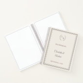 Carnet Guest Book ivory taupe monogrammed wedding (Intérieur)