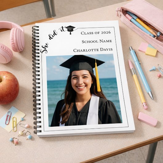 Carnet Guest book modern photo Graduation Party