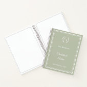 Carnet Guest Book sage green monogrammed wedding (Intérieur)