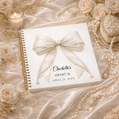Carnet Guest book Sweet 16 bow ivory white pearls