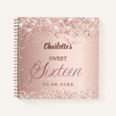 Carnet Guest book Sweet 16 rose gold pink (Devant)