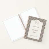 Carnet Guest book wedding Ivory taupe pinstriped modern (Intérieur)
