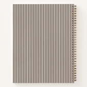 Carnet Guest book wedding Ivory taupe pinstriped modern (Dos)