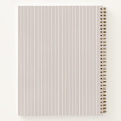 Carnet Guest book wedding Ivory taupe pinstriped modern (Dos)