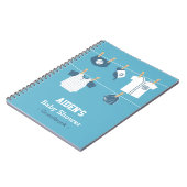 Carnet Guestbook bleu de douche de bébé de base-ball (Côté gauche)