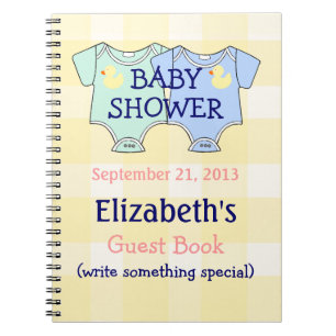 Carnet Guestbook de baby shower de jumeaux