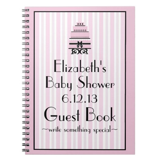 Carnet Guestbook de douche rose (Devant)
