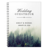 Carnet Guestbook de mariage - forêt élégante de pin (Devant)