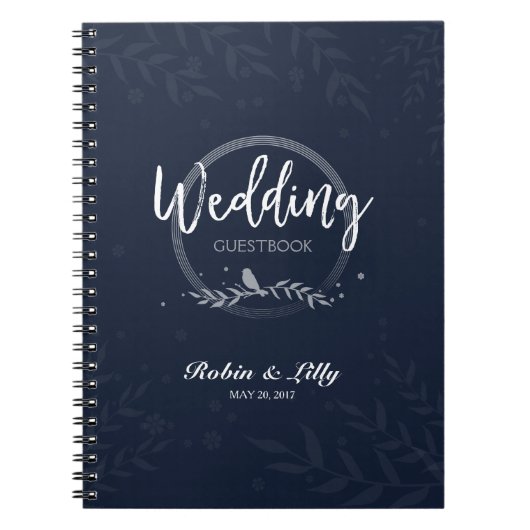 Carnet Guestbook de mariage - oiseau rustique sur le (Devant)