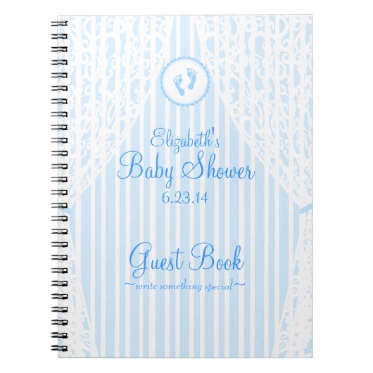 Carnet Guestbook d'Empreinte de pas-Douche de bébé (Devant)