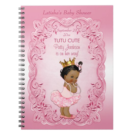 Carnet Guestbook ethnique mignon de princesse baby shower (Devant)