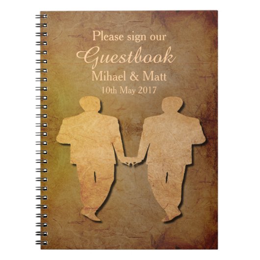 Carnet Guestbook gai de mariage de texture vintage (Devant)