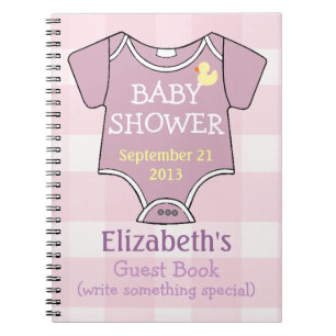 Carnet Guestbook mauve de douche