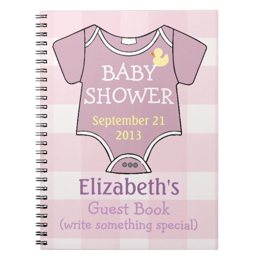 Carnet Guestbook mauve de douche (Devant)