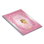Carnet Guestbook rose mignon de princesse baby shower de (Côté Droit)
