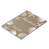 Carnet Guestbook rustique de mariage de plage de toile de (Côté gauche)