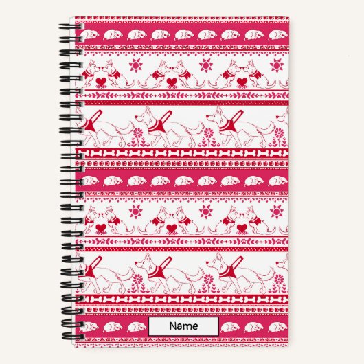 Carnet Guide Chien Conte Berger Allemand - Rouge - Petit (Recto)