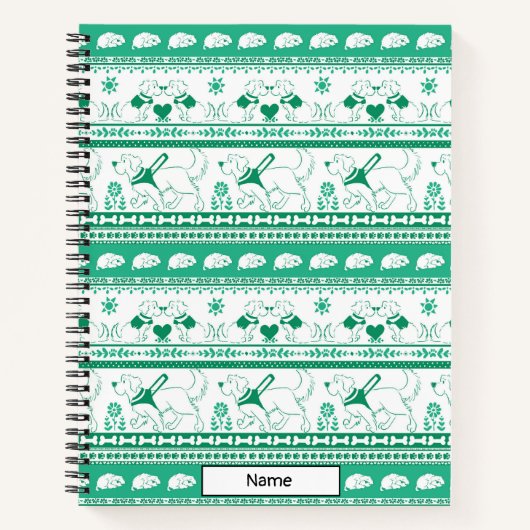 Carnet Guide Chien Conte Golden Motif - Vert - (Devant)
