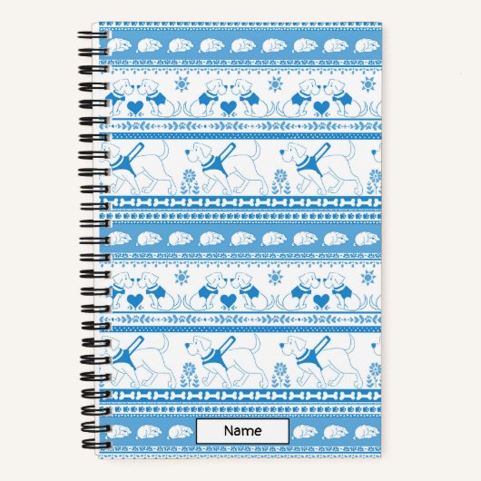 Carnet Guide Chien Conte Lab Motif - Bleu - Petit (Recto)