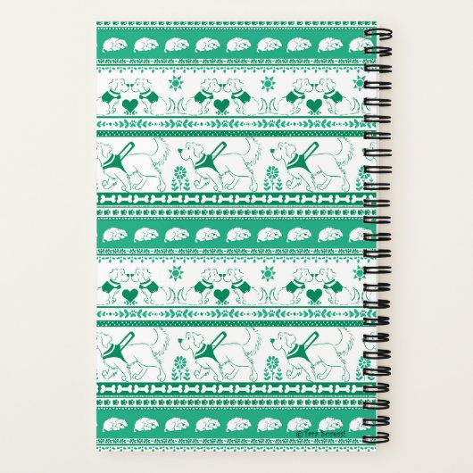 Carnet Guide Conte Chien Motif d'or - Vert - Petit (Verso)