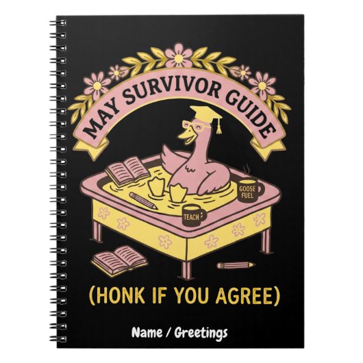Carnet Guide de Survie pour Enseignant Drôle Mai Rétro Oi (Devant)
