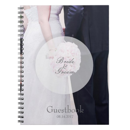 Carnet Guide d'invité du mariage modifiable de mariée et (Devant)