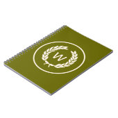 Carnet Guirlande de feuille de laurier de monogramme (Côté gauche)