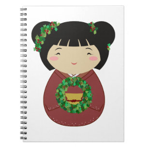 Carnet Guirlande de Noël de Kokeshi