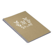 Carnet Guirlande florale blanche beige affligée par cru (Côté Droit)