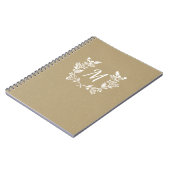 Carnet Guirlande florale blanche beige affligée par cru (Côté gauche)