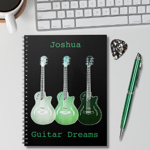 Carnet Guitar Art ajouter Nom Vert Noir Composition de ch