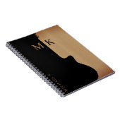 Carnet Guitar Silhouette Bois Brun Clair Monogramme Nom (Côté Droit)