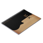 Carnet Guitar Silhouette Bois Brun Clair Monogramme Nom (Côté gauche)