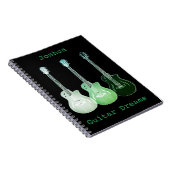 Carnet Guitare Art ajouter Nom Green Black Songwriting (Côté Droit)