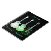 Carnet Guitare Art ajouter Nom Green Black Songwriting (Côté gauche)