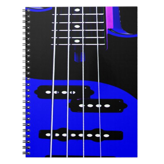 Carnet Guitare artistique bleu et noir (Devant)