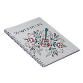 Carnet Guitare Boho Rock’n’Roll avec fleurs (Côté Droit)