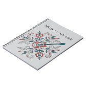 Carnet Guitare Boho Rock’n’Roll avec fleurs (Côté gauche)