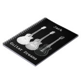 Carnet Guitare Dreams Monochrome Pop Art Ajouter Nom Jack (Côté gauche)