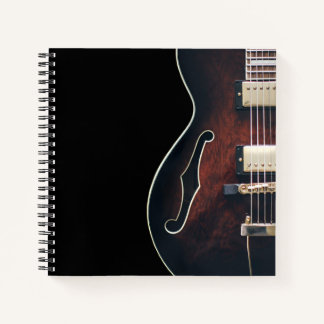 Carnet Guitare Électrique Sur Fond Noir