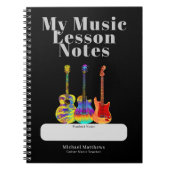 Carnet Guitare Enseignant Musique Cours Étudiant Personna (Devant)