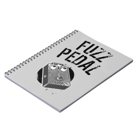 Carnet Guitare psychédélique Fuzz noir et blanc (Côté gauche)