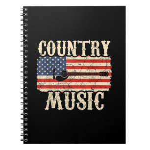 Carnet Guitariste Musique Country Guitare Drapeau América