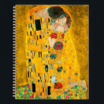 Carnet Gustav Klimt Le Baiser<br><div class="desc">Carnet avec peinture à l’huile de Gustav Klimt avec feuille d’or The Kiss (1908). Un homme et une femme,  aux couleurs dorées brillantes,  embrassent et embrassent avec amour dans un champ de fleurs. Un grand cadeau pour les amateurs d'art Art Nouveau et autrichien.</div>