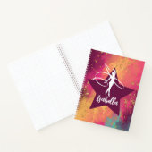 Carnet Gymnastique Monogramme Nom Parties scintillant Or (Intérieur)