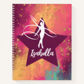 Carnet Gymnastique Monogramme Nom Parties scintillant Or (Devant)