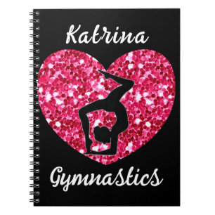 Carnet Gymnastique noir et rose chaud Personnalisé