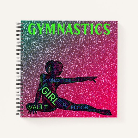 Carnet Gymnastique Watermelon Sparkle Neon Word Art (Devant)
