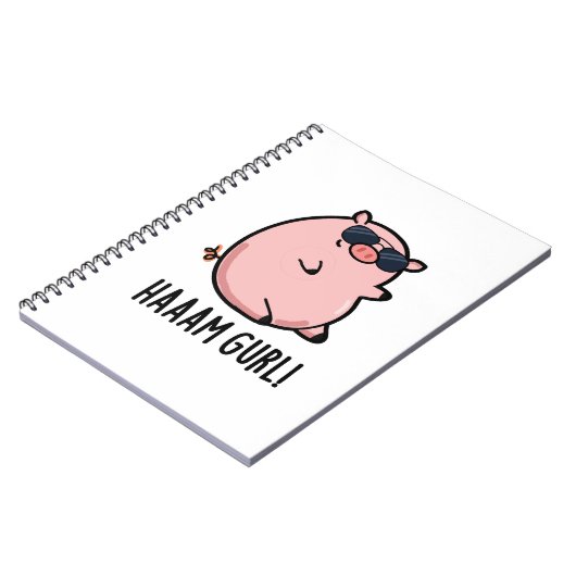 Carnet Haaam Gurl Funny Pig Pun (Côté gauche)